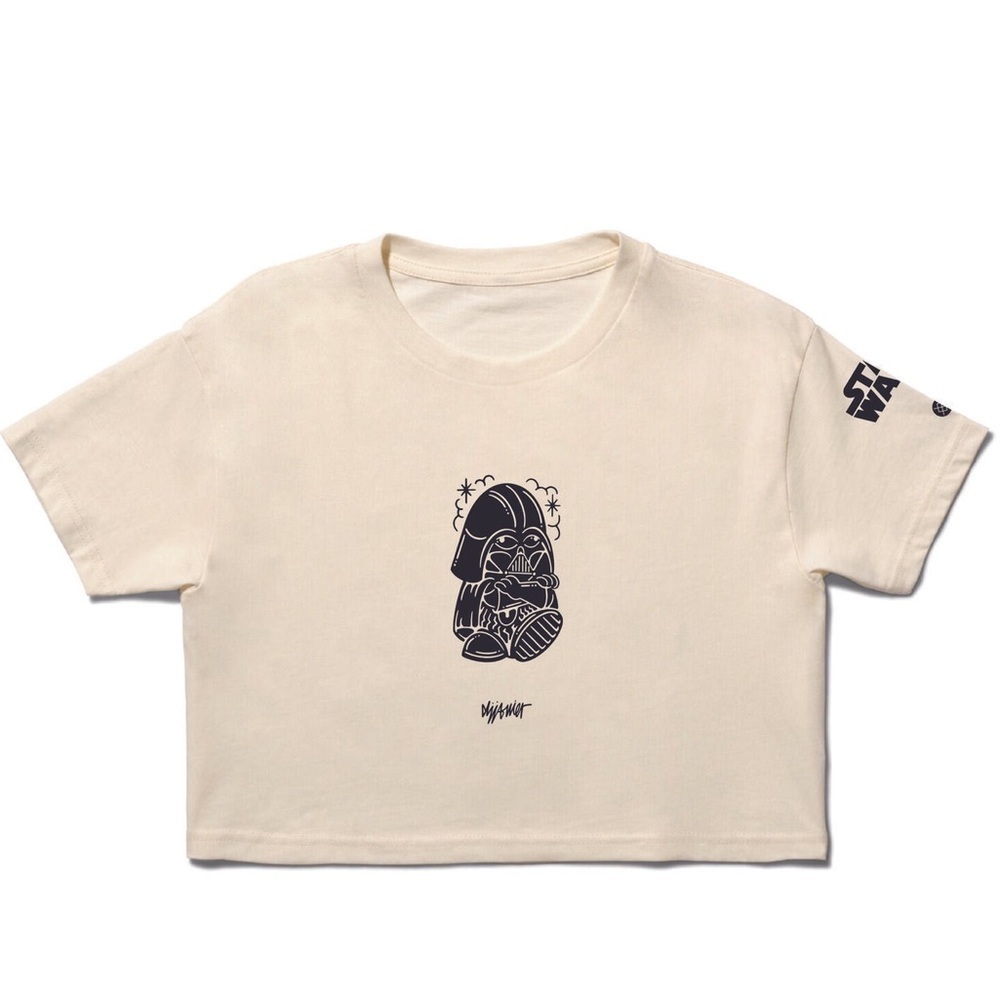 NWT ✨ Stance Cream crop top Tee with Star Wars darth Vader- nwt- medium